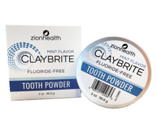 Zion Health ClayBrite Mineral Tooth Powder 2 oz Mint Flavor