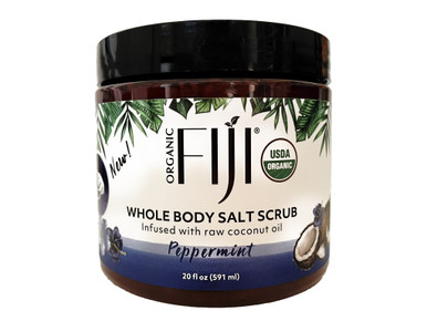 Organic Fiji Coconut Body Salt Scrub 20 fl oz Peppermint