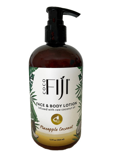Organic Fiji Coconut Face & Body Lotion 12 fl oz Pineapple Coconut