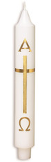 1-1/4 x 9 RCIA Candle with Gold Cross