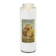 Front of candle.