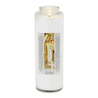 Front of candle.