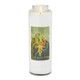 Front of candle.