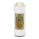 Front of candle.