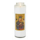 Front of candle.