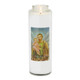Front of candle.