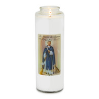 Front of candle.