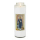Front of candle.
