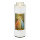 Front of candle.