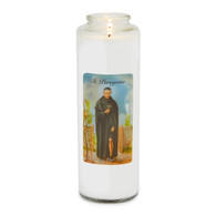 Front of candle.