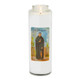 Front of candle.