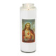 Front of candle.