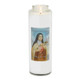 Front of candle.