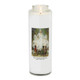 Front of candle.
