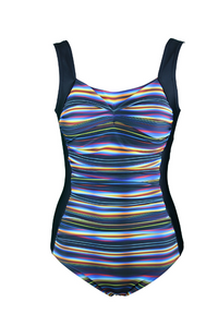 First Light Ruched One Piece Swimsuit: With shelf bust support and ruched tummy control
