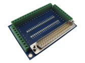 DB37 Male Signals Breakout Board Screw terminals - Vertical  