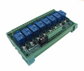8 Channel 5VDC Relay Board PLC DIN Rail Mounting - NPN/PNP 