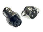 HQ 3 Contacts 3-Pin Aviation Plug Connector - M16 - Panel Mount Flange D12-6  