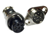 HQ 6 Contacts 6-Pin Aviation Plug Connector - M16 - Panel Mount Flange  