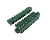 HQ 12-Pin 3.96mm Screw Terminal Block Plug Shrouded Flange Free Hanging  