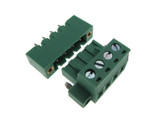 HQ 4-Pin 5.08mm Screw Terminal Block Plug Shrouded Flange Free Hanging  