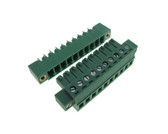 HQ 10-Pin 3.81mm Screw Terminal Block Plug Shrouded Flange Free Hanging  