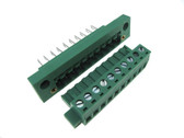 HQ 10-Pin 5.08mm Screw Terminal Block Plug Shrouded Flange - Panel Mount  