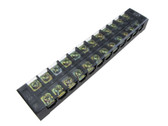 12 Position Screw Barrier Strip Terminal Block w/ Cover 25A  