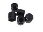 Aluminum Knob Cap for 6mm Knurled Shaft Potentiometers Pot - Black - 5 Pcs