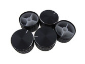 Aluminum Knob Cap for 6mm Knurled Shaft Pot 30x17mm - Black - Pack of 5  