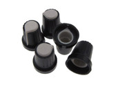 Knob Cap for 6mm Knurled Shaft Potentiometers Pot - White - Pack of 5  