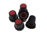 Knob Cap for 6mm Knurled Shaft Potentiometers Pot - Red - Pack of 5  