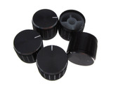 Aluminum Knob Cap for 6mm Knurled Shaft Pot 21*17mm - Black - Pack of 5 E2-1  