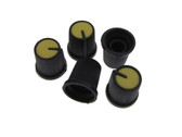 Knob Cap for 6mm Knurled Shaft Potentiometers Pot - Yellow - Pack of 5 S  