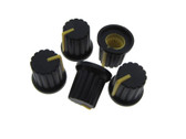 Knob Cap for 6mm Knurled Shaft Potentiometers Pot - Yellow - Pack of 5 C  