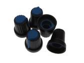 Knob Cap for 6mm Knurled Shaft Potentiometers Pot - Blue - Pack of 5  