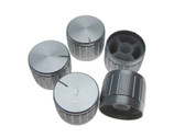Aluminum Knob Cap for 6mm Knurled Shaft Pot 21*17mm - Silver - Pack of 5  