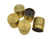 Aluminum Knob Cap for 6mm Knurled Shaft Pot 13x17mm - Gold - Pack of 5  