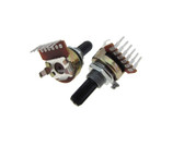 100K ohm Stereo Potentiometer Pot Knurled Rotary PC Pin  