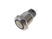 M19 Metal Push Button w/ Annular LED Indicator Latching type - Green  