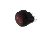 3-Pin 6A 125VAC Waterproof Rocker Switch Panel Mount Snap-In - Round Red  