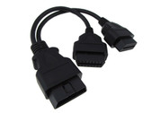 16-Pin OBD 2 OBDII Male to 2 Female Extension Cable - 30CM  