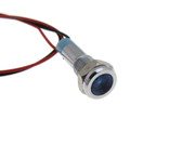 24VDC Metal LED Signal Indicator M6 Waterproof Wire Lead - Blue  