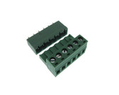 HQ 6POS 5.08mm Screw Terminal Block Plug w/ Header Free Hanging Vertical 2ERJVC  