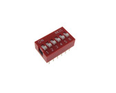 6 Position DIP Switch 2.54mm 0.1" Pitch - Pack of 5  
