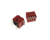 4 Position DIP Switch 2.54mm 0.1" Pitch Right Angle - Pack of 5  