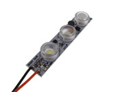 3x1W Power LED Aluminum Breakout w/ Lens & CC Drive 12VDC Wire Lead - Warm White  