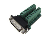 DB15 Male Signals Breakout Board - Screw terminal connector lc  