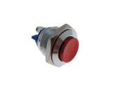 M16 Metal PushButton Switch Panel Mount - Momentary - Red Chrome Plated Head  