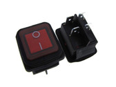 4-Pin 16A 250VAC Waterproof Rocker Switch Panel Mount Snap-In - Round Red  